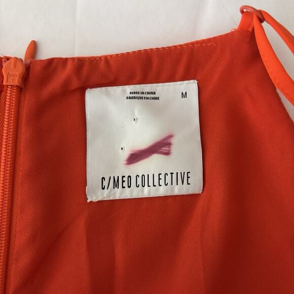 C/MEO Collective Orange Red Strappy Dress Medium Side Slit NWT Date Cocktail - Picture 3 of 8
